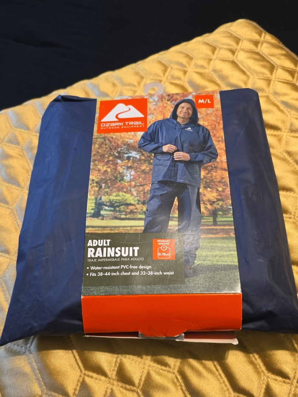 Ozark Trail Men's Navy Blue Raincoat and Pants Set